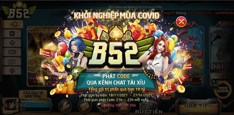 B52 tặng giftcode liền tay cho người chơi mới