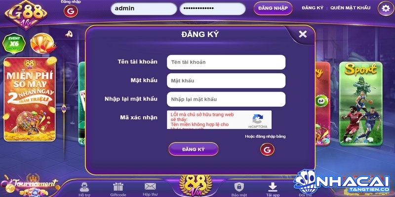 Thao tác đăng ký và đăng nhập tại cổng game G88